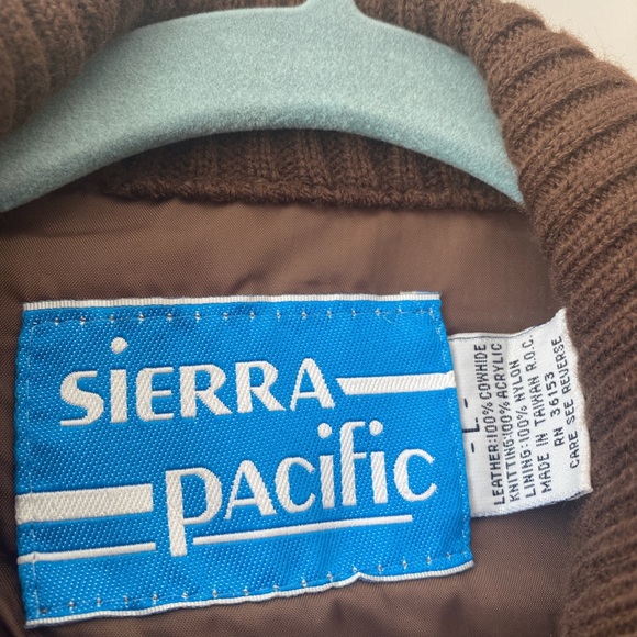 Brown leather and knit jacket - Picture 2 of 4